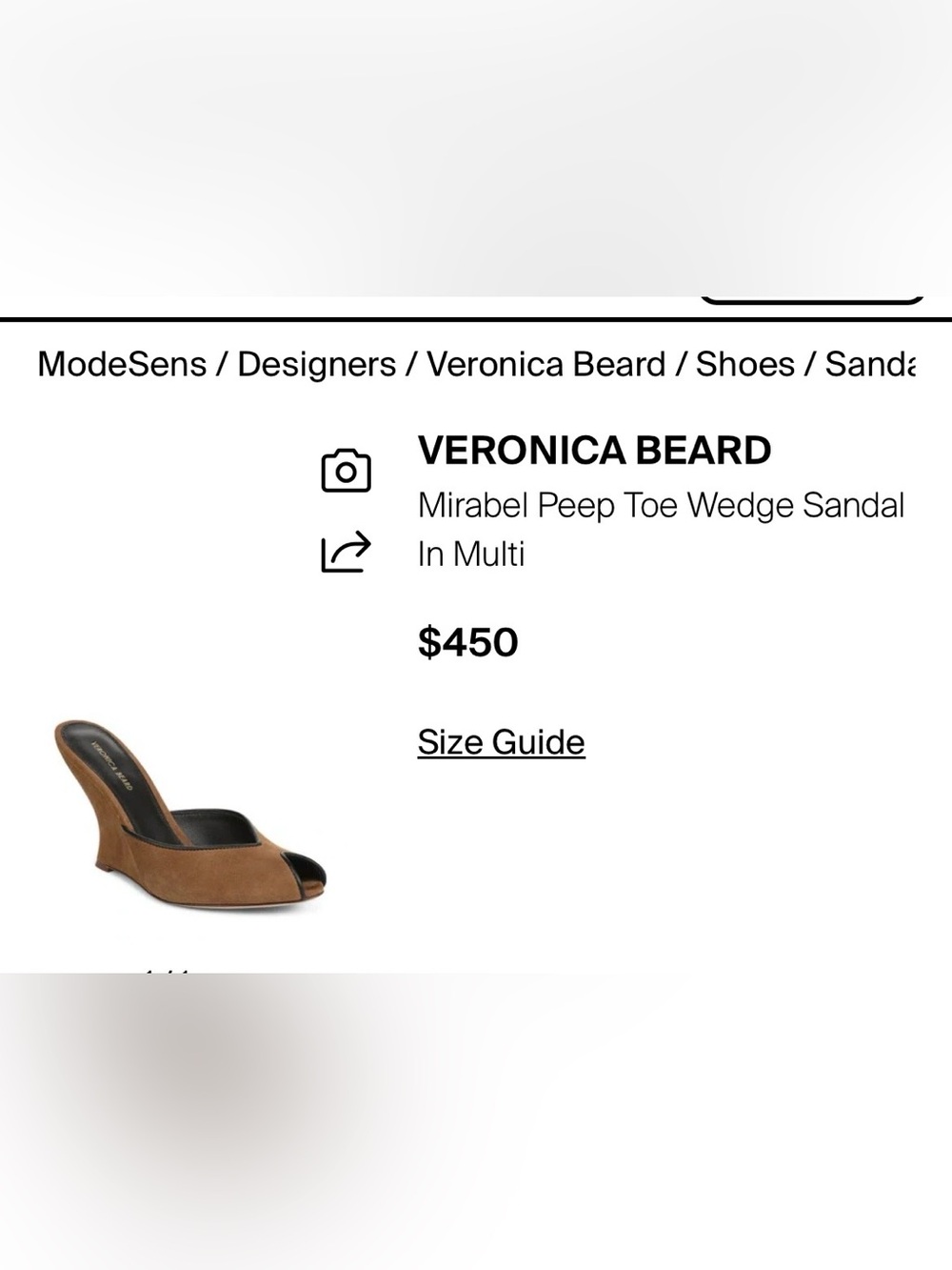 VERONICA BEARD
Mirabel Peep Toe Wedge Sandal
In Chestnut &Black Sz 9 gently used - Picture 5 of 16